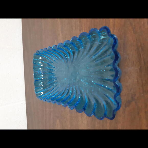 Other - Vintage Blue Glass Serving Dish Rectangular